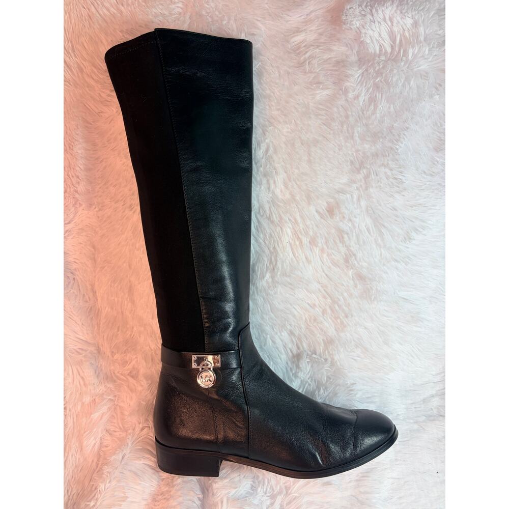 Michael Kors Black Leather Knee-High Boots Size 7.5M - Picture 10 of 10